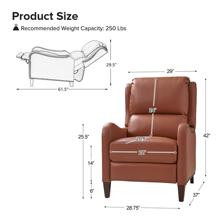 Red Barrel Studio® Bipasha Leather Recliner & Reviews Wayfair